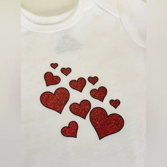 Carter’s Newborn Baby Handmade Hearts Graphic White One-Piece with Snaps - Picture 9 of 13